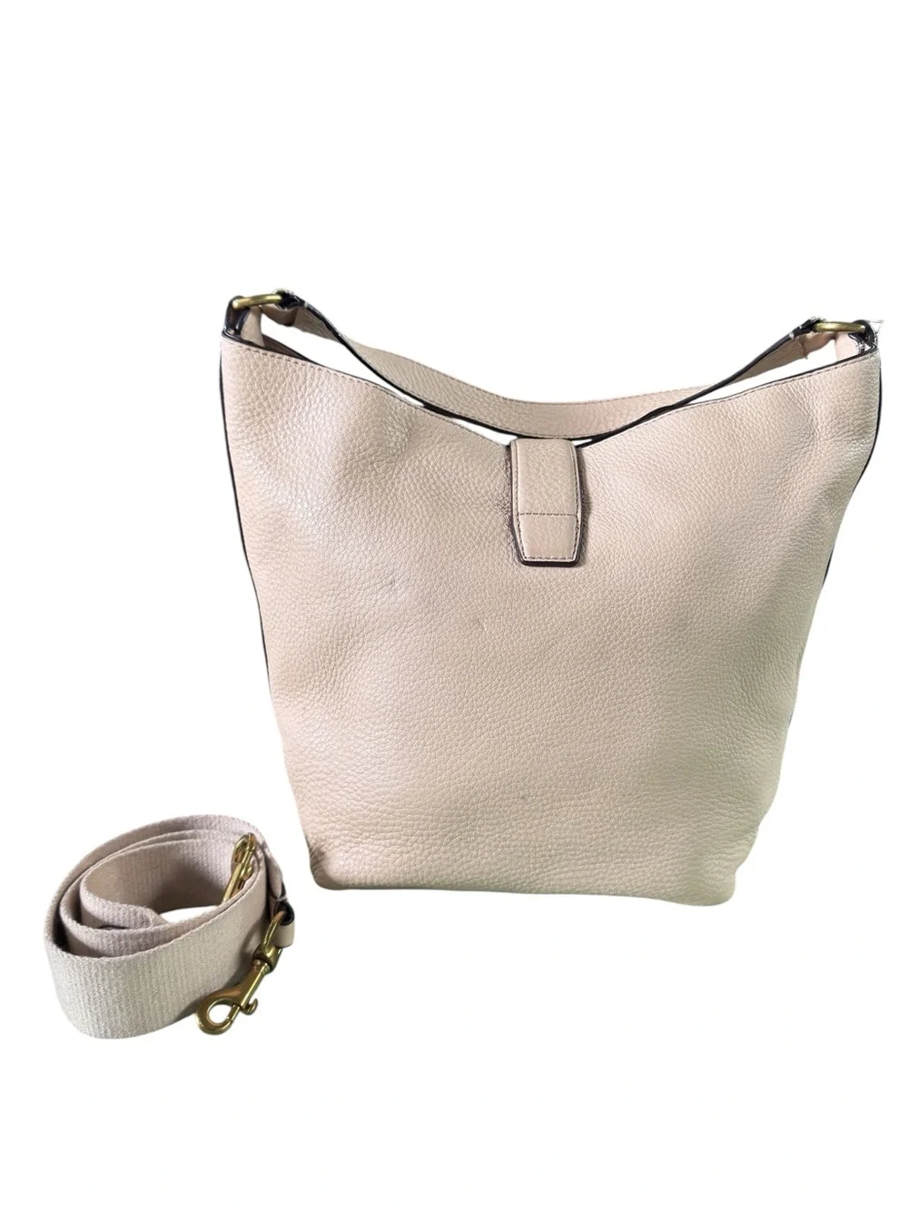 J. Crew Signet Leather Hobo Bag #H3879 Cream, everyday, career, italian leather